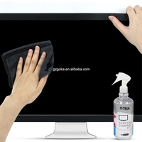 Kit de nettoyage électronique 2 en 1, flacon transparent en PET de 500 ml, liquide nettoyant pour écran et serviette en microfibre pour ordinateur portable, téléphone, tablette
