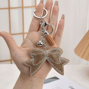 2025 New Creative Gift <b>Crystal</b> Rhinestone Bow <b>Key</b> Chains Car Pendant - Product Image 5