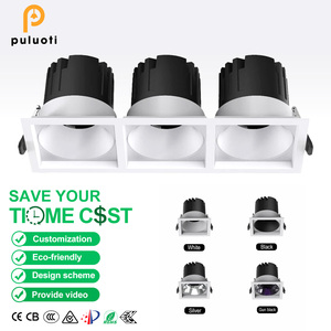 Puluoti Phong Cách Hiện Đại Quảng Trường Quang Phổ Đầy Đủ Mắt Bảo Vệ LED 24 ° Trần Nhúng Spotlight Trắng Đen Chất Lượng Cao Spotlight - Product Image 1