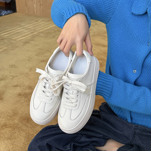 Zapatillas Deportivas Blancas con Plataforma para Mujer, Primavera/Otoño 2026, Versátiles, Casuales, para Patinar, para Damas de Baja Estatura - Product Image 1