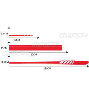 5 pegatinas para coche, franjas laterales, calcomanías para carrocería, cubierta de capó, espejo retrovisor, accesorios deportivos de carreras para Toyota, BMW, Audi - Product Image 6