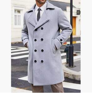 Otoño e invierno, nuevo estilo, chaqueta de <span class=keywords><strong>hombre</strong></span> europea y americana, abrigo de lana de longitud media con doble botonadura para <span class=keywords><strong>hombre</strong></span> - Product Image 4