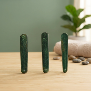 Baguettes de massage pendule en aventurine verte polie en forme de crayon, artisanat de guérison Feng Shui - Product Image 2