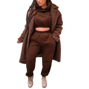 ชุดวอร์มผู้หญิงมาใหม่ 2024 แฟชั่น เสื้อครอปฮู้ดดี้และกางเกงขายาว ชุดวอร์มผู้หญิงใส่สบายแบบสองชิ้น - Product Image 4