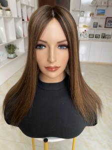 # HAWAII 5x6.5'' Silk Topper Brown Balayage Prêt à expédier Cheveux vierges européens naturels Base en soie naturelle pour femmes souffrant de perte de cheveux - Product Image 4