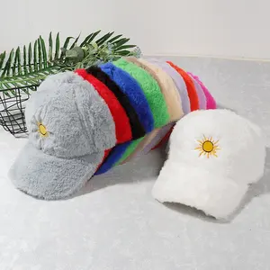 사용자 정의 자수 로고 구조화되지 않은 5 패널 캠핑카 모자 야구 모자 귀여운 동물 봉제 토끼 모자 코스프레 파티 겨울 모자