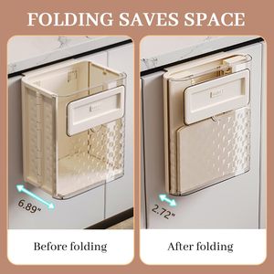 Wall-Mounted Foldable Trash Can/Hanging <b>Kitchen</b> Trash Container/Home and <b>Kitchen</b> Trash Bin - Product Image 5
