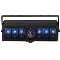 Boîtier de commutation à 6 interrupteurs à bascule avec chargeur USB QC 3.0 + PD, voltmètre numérique LED, indice de protection IP65, courant maximal 20A pour bateau, voiture, camping-car