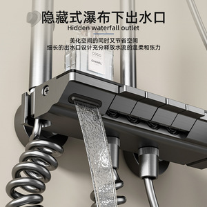 Piano Key Shower Set Rectangle Modern Wall <b>Mounted</b> Top <b>Spray</b> Bathroom Shower Head Complete Set - Product Image 4