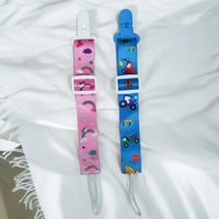 Attache-sucette personnalisée pour bébés, vente en gros, sangle réglable anti-chute, support de sucette en tissu, laisse pour tétines
