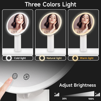 Miroir de courtoisie de bureau avec interrupteur tactile miroir LED de maquillage avec USB