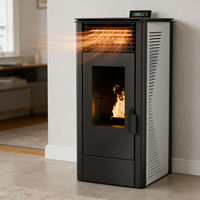 Chaudière à granulés de bois en acier inoxydable PANSEE PK-160, système de chauffage domestique intérieur écologique à haute efficacité avec un design moderne