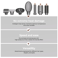Sèche-cheveux pliable 7 en 1 haute vitesse BLDC 110 000 tr/min 1400W, multi-styler professionnel avec écran LCD, logo personnalisé