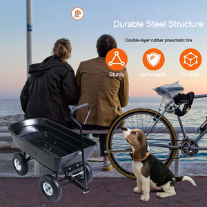 Côtés Heavy Duty <span class=keywords><strong>4</strong></span> Roues En Acier Utilitaire Extérieur Chariot Outil Chariot Cour Jardin Maille Chariot Wagon Pliant Wagon - Product Image 2
