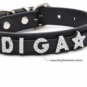 Collar de Metal Resistente para Mascotas con Letras de Diamantes, Personalizable con Nombre y Logotipo, Desmontable, Suministro al por Mayor - Product Image 3