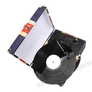 Oem Nhà cung cấp bằng gỗ Vinyl Máy nghe nhạc ghi gramophone <span class=keywords><strong>3</strong></span> tốc độ USB SD màu xanh răng bàn xoay với loa - Product Image 5