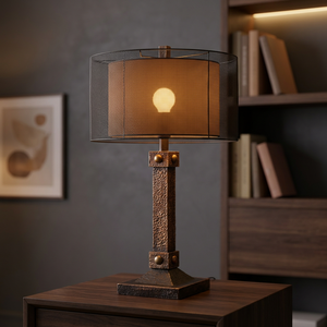 Modern Fabric Shade Metal Body LED Table Lamp with Knob Switch Dimmable E27 AC LED <b>Night</b> <b>Light</b> for Bedroom Bedside - Product Image 3