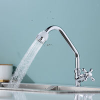 Robinet de cuisine moderne monocommande chromé avec douchette extractible, design cascade, en alliage de zinc, sortie eau froide, monotrou