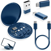 Kit adaptateur USB portable mini avec câbles 3 en 1, charge rapide 60W pour ordinateur, téléphone, lecteur de codes-barres Type-C/Micro USB