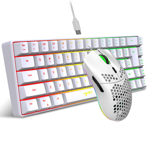 Venta caliente HXSJ Panal ligero con cable RGB retroiluminado Gaming Mouse y <span class=keywords><strong>Keyboard</strong></span> Combos Set para Laptop PC Mac - Product Image 1