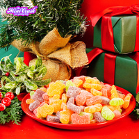 Bonbons gommeux de Noël dans diverses formes saveurs fruitées dans l'emballage de sac