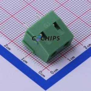 KF128-7.62-2P Screw Terminal Block Through hole Component (THT),P=7.62mm Connector 1x2P 7.62mm Green Through Hole - Product Image 1