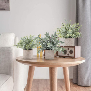 Bonsaï artificiel en eucalyptus, plante verte artificielle floquée, mini arbuste décoratif pour la décoration de la maison - Product Image 4