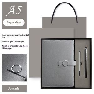 Set de Regalo de Cuaderno de Tapa Dura de Cuero PU de Lujo, Impresión de Logotipo Personalizado en Relieve, Agenda A5, Bolígrafo - Artículo Promocional Premium, Color Personalizado - Product Image 4