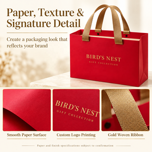 Sacs cadeaux en papier de luxe avec logo personnalisé, sacs shopping en papier spécial avec poignées en ruban pour emballage de boîtes cadeaux - Product Image 6