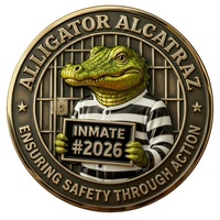 Monnaie commémorative en fer à relief 3D double face, thème Alligator Alcatraz Crocodile, vente chaude transfrontalière, emballée individuellement