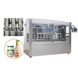 Automatic Piston Pump Sauce Paste Glass Jar Filling And Sealing Machine With High Capacity