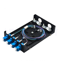 4-Port-Leergehäuse für ODF, Outdoor 4FO Glasfaser SC/FC Patchpanel, Mini-ODF mit 4 Anschlüssen, Wandmontage-Glasfasergehäuse für FTTH