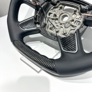 Volant de voiture en cuir lisse en fibre de carbone pour <span class=keywords><strong>Audi</strong></span> C7, qualité supérieure pour <span class=keywords><strong>Audi</strong></span> B8 B8.5 B9 <span class=keywords><strong>R8</strong></span> A3 A5 A6 A7 TT C8 C7 C6 B6 B7 - Product Image 4