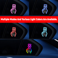 Lampe d'ambiance LED pour voiture à ventouse, sans câblage, avec geste cœur solaire, changeant de couleur RGB, pour vitre de voiture
