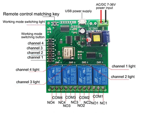 Wifi mô hình điều khiển cửa chuyển đổi 4 KÊNH WIFI từ xa Board <span class=keywords><strong>Power</strong></span> <span class=keywords><strong>switch</strong></span> cho cửa tự động Opener - Product Image 6