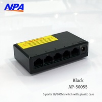 Commutateur réseau empilable non géré ANPA 5/8 ports 10/100/1000M avec QoS, Plug & Play, garantie de 2 ans, coque en plastique blanc/noir