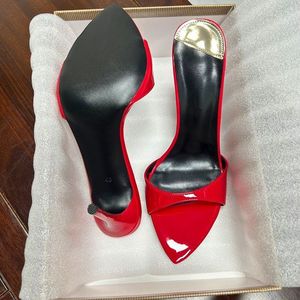 Sandales à talon pour femme, taille 33-46, couleur rouge, chaussures à bout ouvert, nouveau modèle - Product Image 3