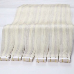 Extensions de cheveux humains en ruban adhésif double trame, vierges, invisibles, de qualité Remy, fabriquées en Chine, pour des cheveux à double face, cuticules alignées de manière unique - Product Image 4