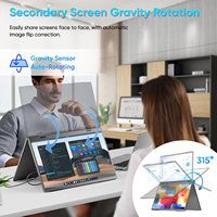 Monitor Portátil IPS LCD de 18.5 Pulgadas, 120Hz, Doble Pantalla, 1080P HDR, Plegable 360°, Apilable, VESA, para Laptop, PC, Teléfono, Consola de Juegos