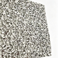 Panneau mural en aluminium mousse réfléchissant argenté 2000x1000x5mm - Cellules ouvertes, métallique, ignifuge, imperméable, écologique, antibactérien
