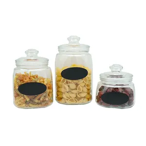 Tapa de vidrio de cubierta redonda, contenedor de alimentos sellado, tarro de almacenamiento transparente de vidrio para dulces, té, mermelada, con etiqueta
