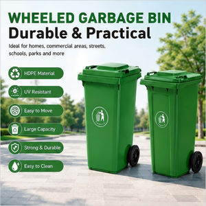 <span class=keywords><strong>Poubelle</strong></span> à roulettes en HDPE de 120 L pour extérieur, résistante aux conditions météorologiques extrêmes, grande capacité, pour le <span class=keywords><strong>recyclage</strong></span> des déchets - Product Image 3