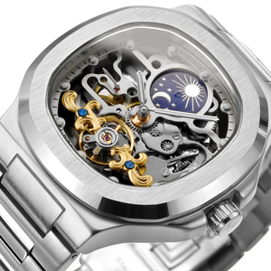 Orologio da Polso Scheletrato Automatico Meccanico da Uomo di Lusso con Fasi Lunari, Marchio Famoso Forsining Factory SKROX, Consegna Rapida - Product Image 5