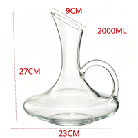 2026 JH En gros Carafe à vin personnalisable à bec incliné avec poignée pour fêtes et usage domestique, Distributeur de vin rouge en verre