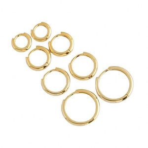 925 Sterling Silver 10/12/14/18mm 18K Gold Round <b>Hoop</b> <b>Earrings</b> for Women Classic <b>Fine</b> Jewelry Geometric Accessories - Product Image 1
