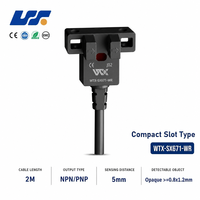 Sensor Saklar Fotoelektrik IP65 Lebar Slot 5mm 4 Kabel Respon Cepat Tipe Kabel Langsung dengan Selubung Pelindung