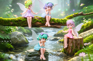 Statuette di <span class=keywords><strong>Fate</strong></span> Cartoon con Ali e <span class=keywords><strong>Fiori</strong></span>, Principesse Angeliche in Miniatura per Decorazione Giardino e Terrario, Regalo - Product Image 6