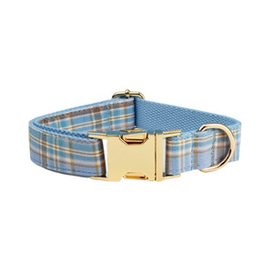 Eco friendly trending products 2025 new arrivals luxury <strong>dog</strong> leash and collar green and <strong>brown</strong> plaid pet collar cotton <strong>dog</strong> bowtie - Product Image 4