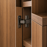 Armoire à vin en bois massif écologique sur mesure, bar à vin moderne de luxe avec porte vitrée et éclairage LED pour la maison, salon
