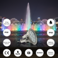 Projecteur submersible RGB extérieur IP68 en acier inoxydable 304 pour fontaine, avec contrôle DMX